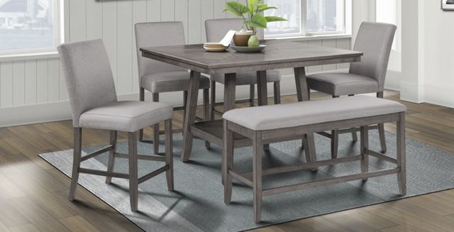 American Wholesale Furniture Seneca Gray Pub Counter Height Table-1