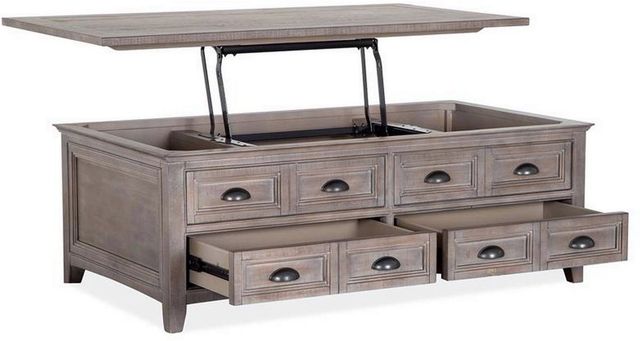 Magnussen Home® Paxton Place Dovetail Grey Lift Top Storage Cocktail Table with Casters-1