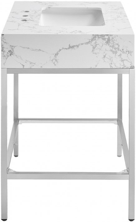 Meridian Furniture Marmo White/Brushed Chrome 30" Bathroom Vanity-4