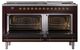 Ilve® Nostalgie II Noblesse 60'' Burgundy Pro Style Dual Fuel Range with Brass Trim-1