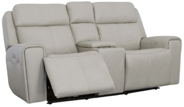 Flexsteel® Barnett Timber Power Reclining Loveseat with Console, Power Headrests and Lumbar-4