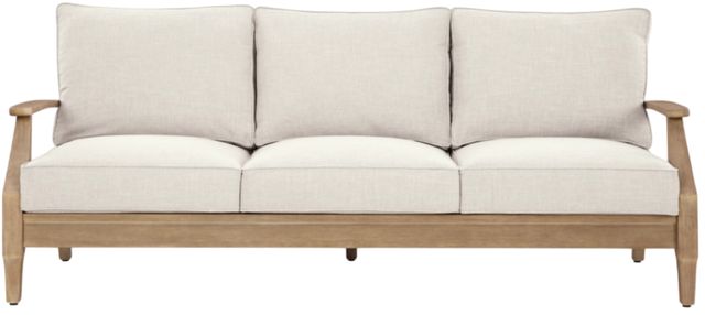 Signature Design by Ashley® Carter Hall Beige Fabric/Wooden Outdoor Sofa-1