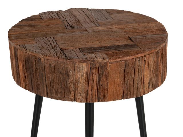 Home Trends & Design Jaipur Natural Side Table with Black Base-1