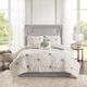 Olliix by Madison Park 4 Piece Ivory Full/Queen Malia Embroidered Cotton Reversible Duvet Cover Set-4