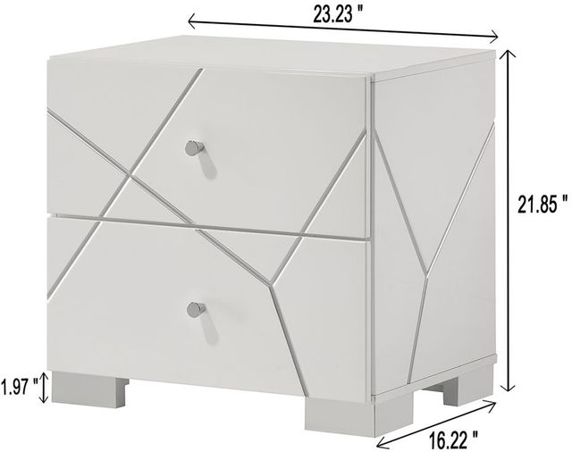 Crown Mark Ayla Gloss White Nightstand-2