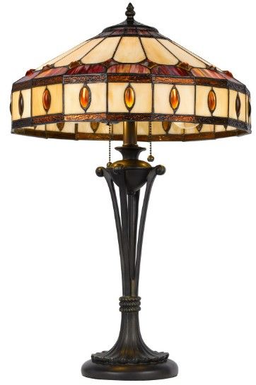 Cal® Lighting & Accessories Tiffany Black Table Lamp-0