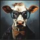 Classy Living Untamed Dapper Cow in Chic Attire Wall Art-0