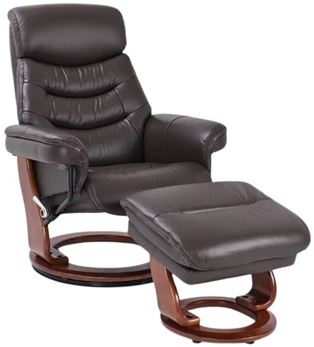BenchMaster Euro Line Happy Kona Brown Chair and Ottoman Set-0
