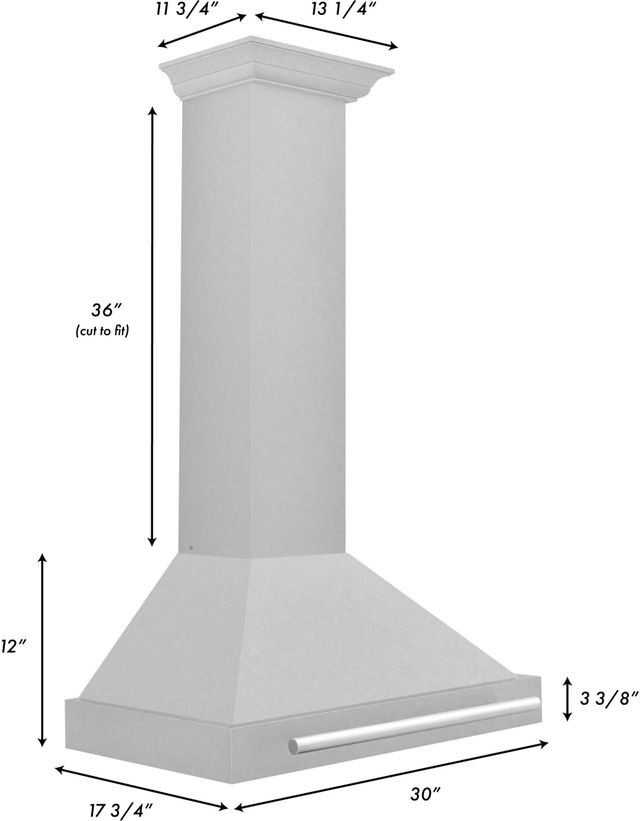 ZLINE 30" Satin Stainless Steel Convertible Wall Mounted Range Hood-1