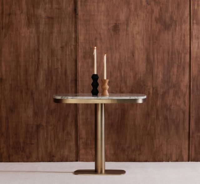 Moe's Home Collection Sequence Black Large Wooden Candle Holder-4