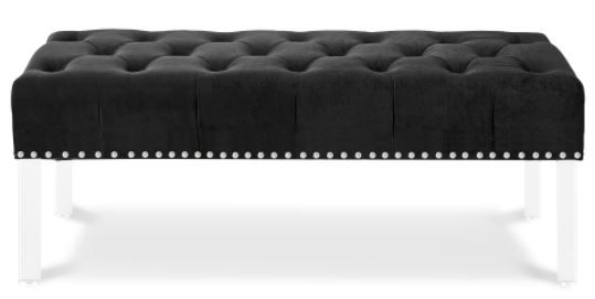 New Classic® Home Furnishings Vivian Black Velvet Bench-1