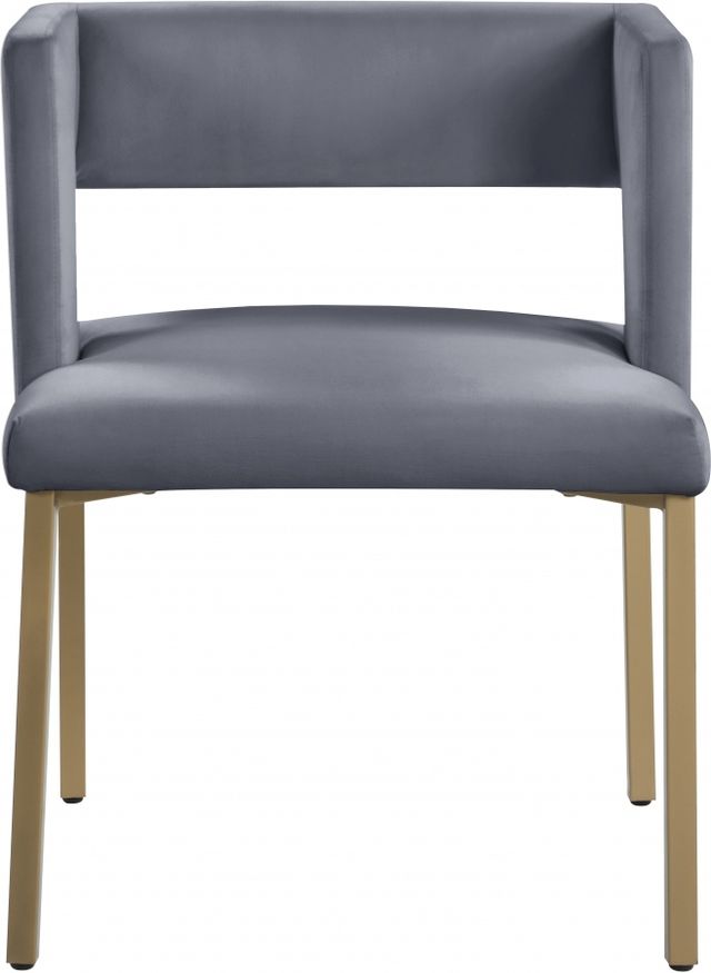 Meridian Furniture Caleb Grey Velvet/Gold Velvet Dining Chair-1