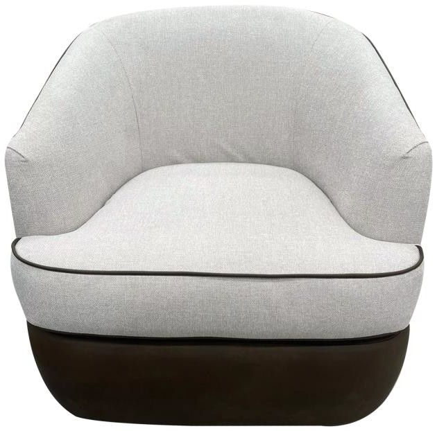 International Furniture Direct Tumbi Brown/Ivory Swivel Accent Chair-1
