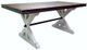 Million Dollar Rustic Springs Brown 42" Trestle Dining Table with White Legs -0