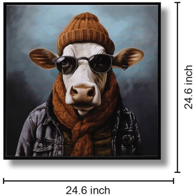 Classy Living Untamed Hipster Cool Cow Wall Art-2