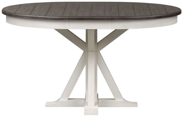 Liberty Furniture Allyson Park Charcoal Dining Pedestal Table with Wirebrushed White Base-3