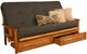 Kodiak Furniture Monterey Linen Charcoal/Butternut Queen Storage Futon with Mattress-0