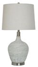 StyleCraft Ridged White Wash Table Lamp-0