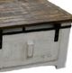 Million Dollar Rustic Weathered White Barn Door Cocktail Table with Brown Top -1