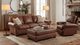 USA Premium Leather Furniture 7500 Almond/Pasiley Ottoman-1