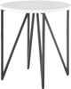 Elements International Cedric White End Table with Black Base-2