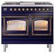 Ilve® Nostalgie II Noblesse 40'' Midnight Blue Pro Style Dual Fuel Range with Burnished Trim-1