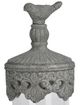 A & B Home Clear/Gray Floating Fleur Jar-1