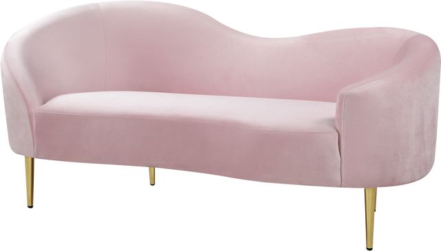 Meridian Furniture Ritz Pink Velvet Loveseat-0
