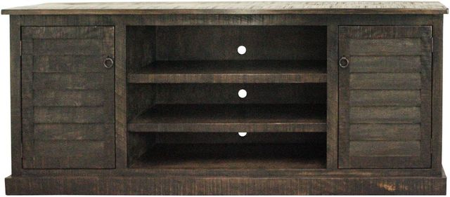 American Heartland Manufacturing Rustic Driftwood Provincial Shutter TV Stand-0