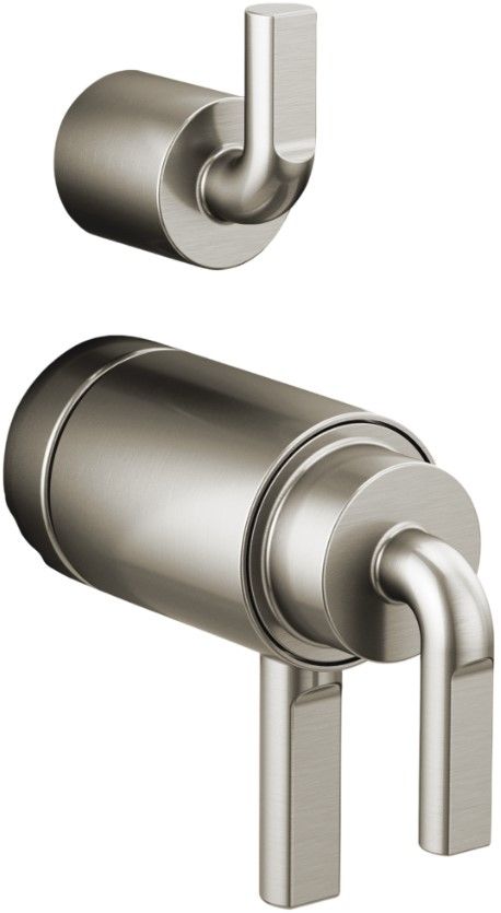 Brizo Litze® Brilliance® Luxe Nickel® TempAssure® Thermostatic Valve With Diverter Trim Handle Kit - Notch Lever-0