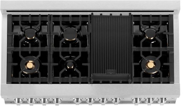 ZLINE 48" Satin Stainless Steel Pro Style Dual Fuel Range-3