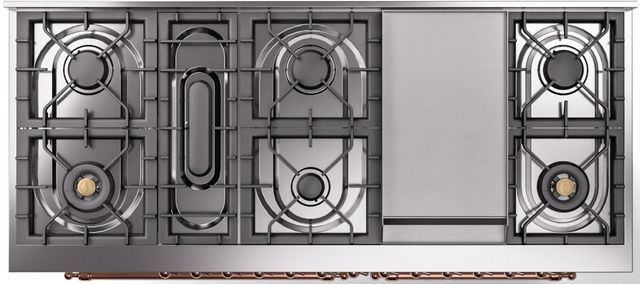 Ilve® Nostalgie II Series 60" Antique White Pro Style Dual Fuel Range-2