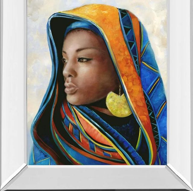 Classy Art Soulful Beauty II by Donna Brooks Mirror Framed Wall Art-1