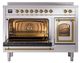 Ilve® Nostalgie II Noblesse 48'' Stainless Steel Pro Style Induction Range with Brass Trim-3