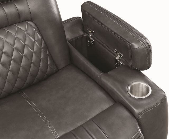Coaster® Korbach Charcoal Power Headrest Reclining Sofa-2
