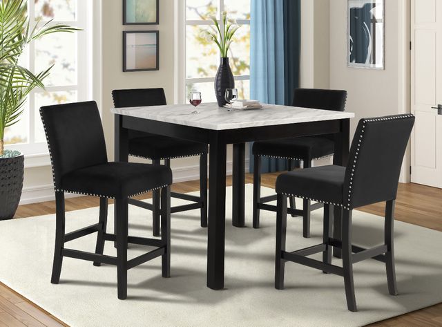 Crown Mark Lennon 5-Piece Black Counter Dining Table Set-1