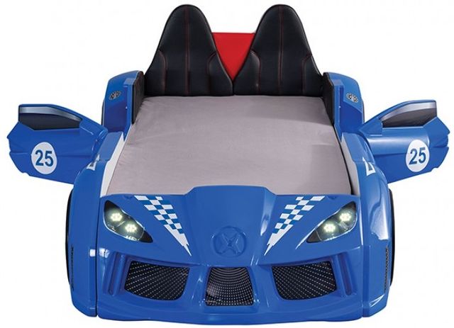 Furniture of America® Trackster Blue Twin Car Bed-2