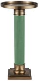 Currey & Company Gavin Antique Brass Accent Table with Green Base-0