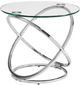 Bernards Atomic 3-Piece Glass Top Occasional Table with Metal Base Set-3