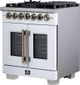 FORNO® Capriasca Series Alta Qualita 30" White Pro Style Dual Fuel Range-2