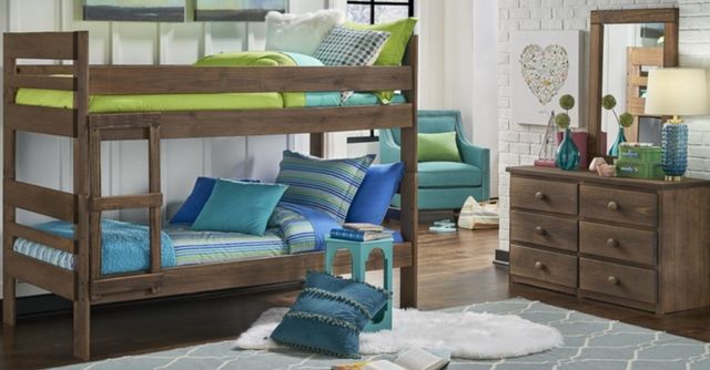 American Wholesale Furniture Twin/Twin Chestnut Youth Bunkbed-1