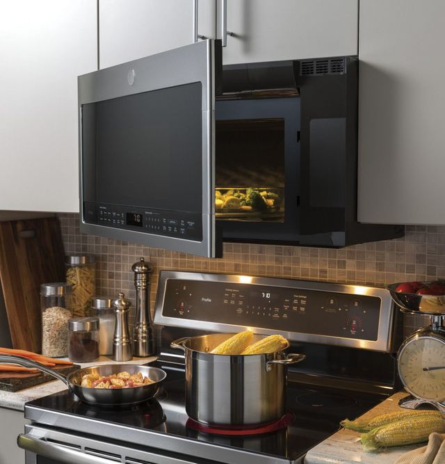 GE Profile™ 2.1 Cu. Ft. Stainless Steel Over The Range Microwave-3