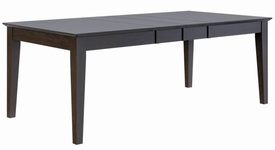 Country View Woodworking Customizable Gardiner 65" Hickory Top Dining Table with 1-Leaf and Brown Maple Legs