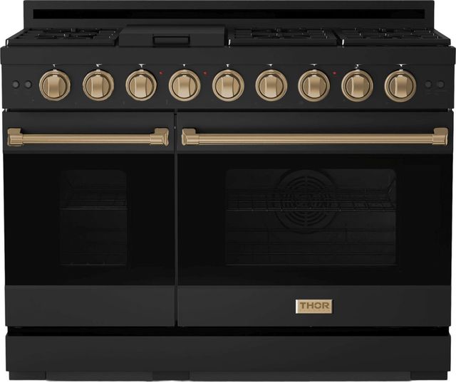 Thor Kitchen® Gordon Ramsay Series 48" Matte Black Pro Style Gas Range-0
