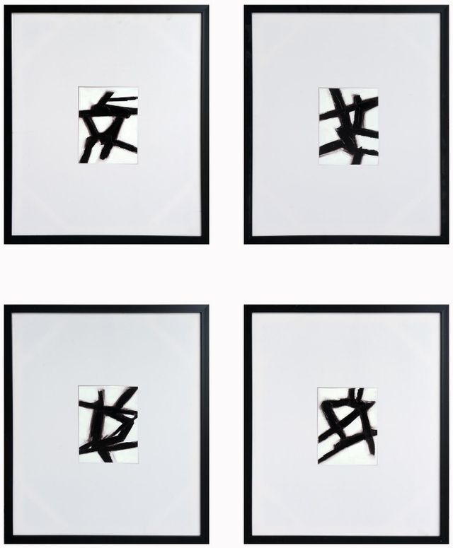 Classy Living 4-Piece Modern Abstract Calligraphy Quartet Wall Art Set-0