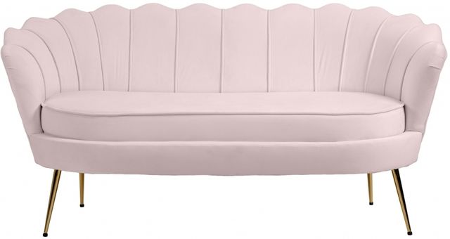 Meridian Furniture Gardenia Pink Velvet Loveseat-0