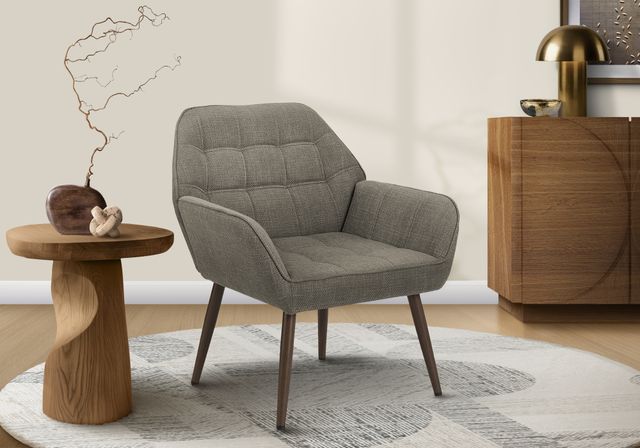 Monarch Specialties Inc. Light Brown 29" Accent Chair with Walnut Wood Legs-1