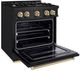 ZLINE Classic Autograph Edition 30" Black Stainless Steel Pro Style Gas Range with Champagne Bronze Accents-3