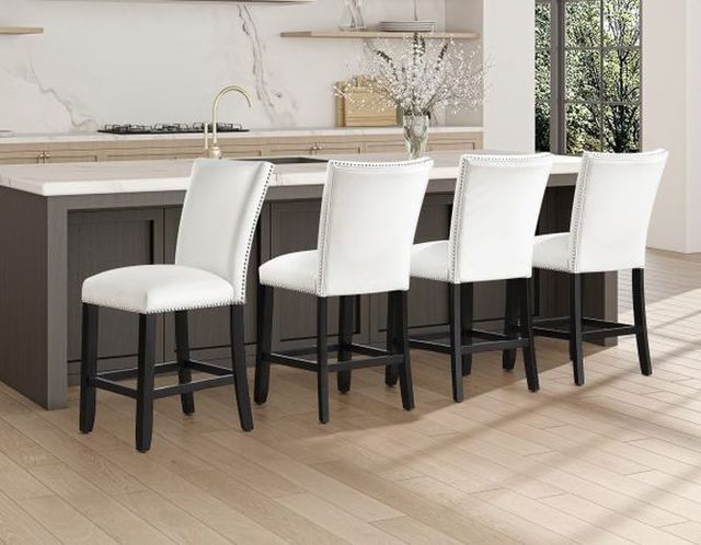 Steve Silver Co. Artemis 2-Piece White Vegan Leather Counter Stool Set-1