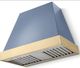 La Cornue CornuFé Euclid 36" Provence Blue Wall Mounted Range Hood with Polished Brass Trim-0
